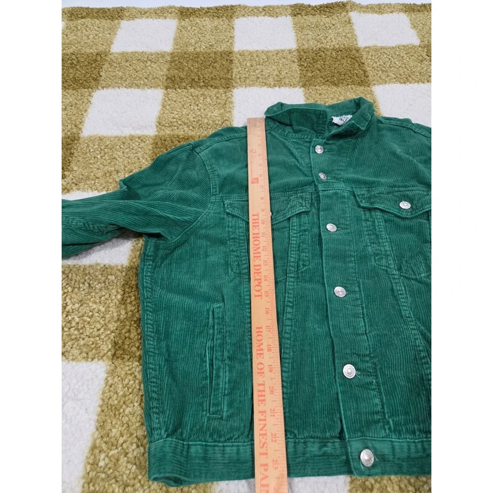 Princess Polly Emerald Green Corduroy Trucker Jacket Womens SM Button Front